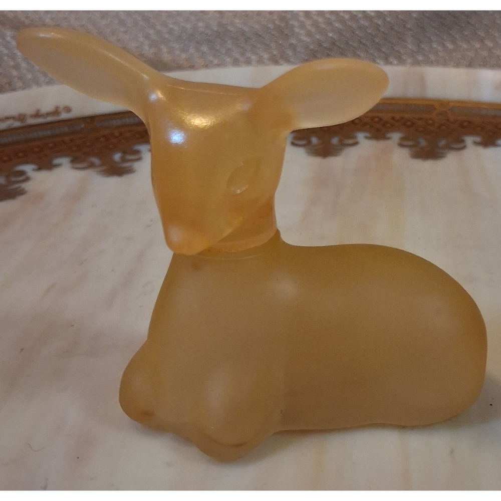 Vintage Avon Precious Doe Sweet Honesty Cologne Frosted Amber Glass Bottle .50oz